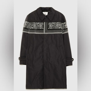 Zara Men’s Black and White Patterned Trench Coat A/W 2018 Special Collect Size M
